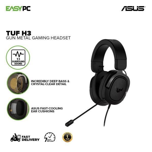 Asus TUF Gaming H3 7.1 Gaming Headset Gun Metal