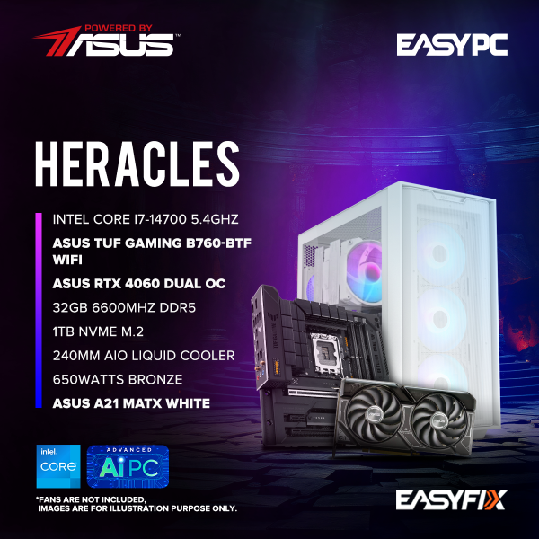 Heracles  Asus B760-BTF | Asus RTX 4060 | Core i7-14700