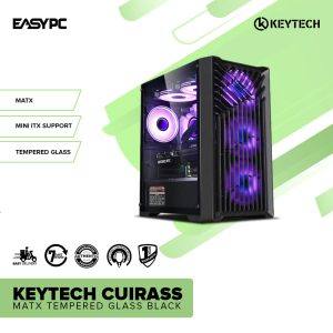 Keytech Cuirass MAtx Tempered Glass Black