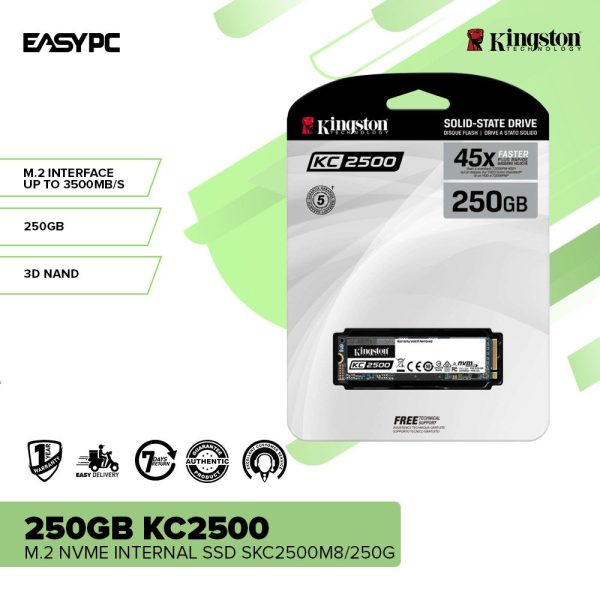 Kingston 250GB KC2500 M.2 NVMe Internal SSD SKC2500M8/250G