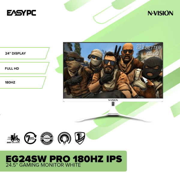 Nvision EG24SW PRO 180HZ IPS 24.5" Gaming Monitor White