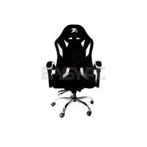 Panther Eclipse Series Steel Legs Fabric Gaming Chair Black White-a