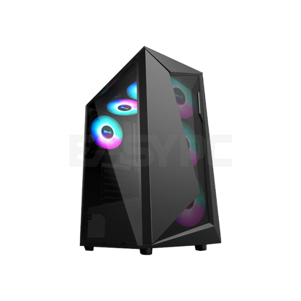 RAKK ANYAG ATX Tempered Gaming Case Black-b