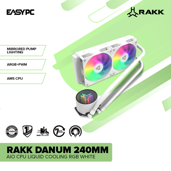 RAKK DANUM 240MM AIO CPU Liquid Cooling RGB White