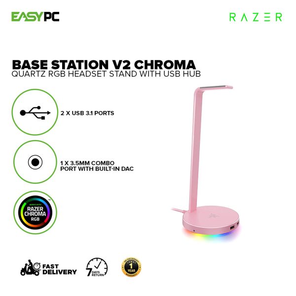 Razer Base Station V2 Chroma RGB, All new aluminum construction, Enhanced heigh for larger headset,  Headset Stand with USB Hub 1ION - Image 7